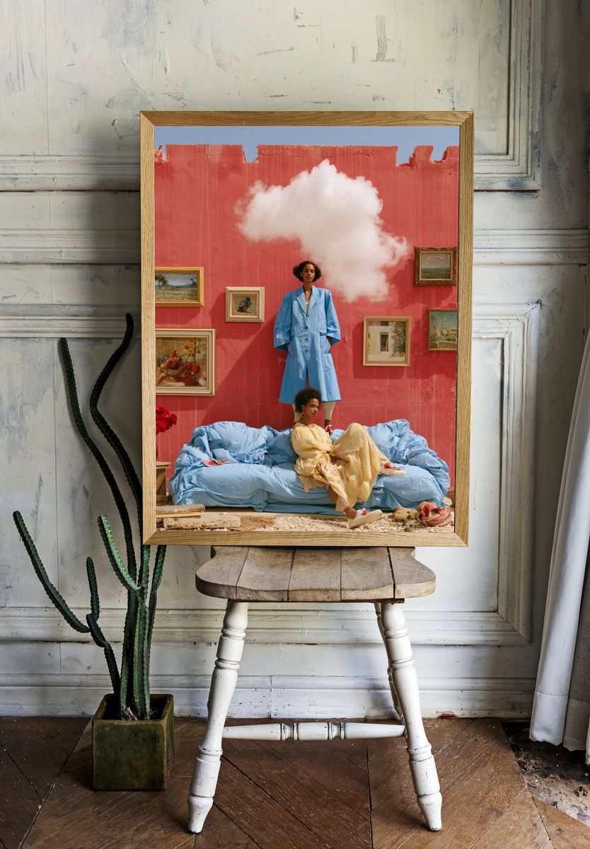 Surreal Pink Wall Fashion Poster. room preview