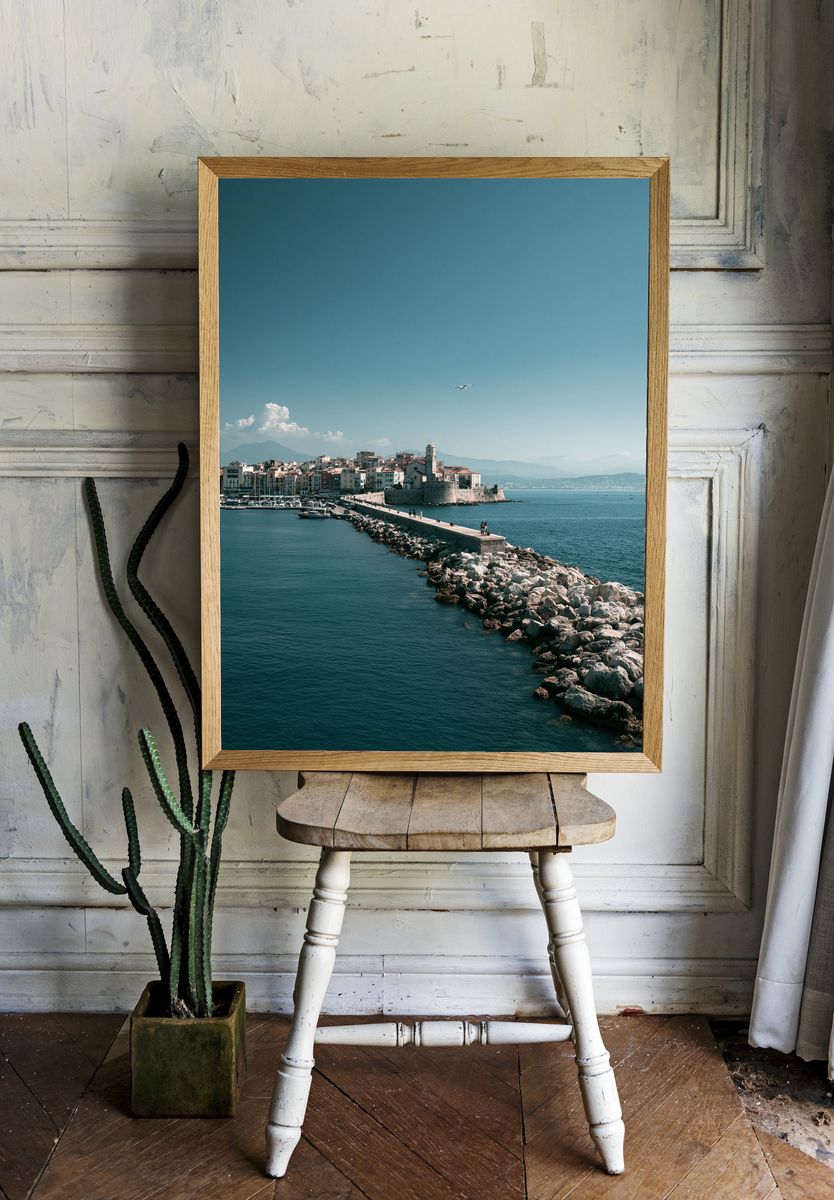 Coastal Harbor Town Photography Poster. room preview