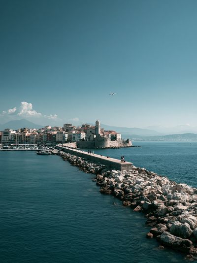 Coastal Harbor Town Photography Poster.