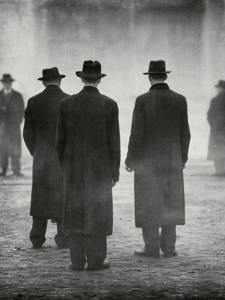 Foggy Men in Hats Photography Poster. poster — photography art