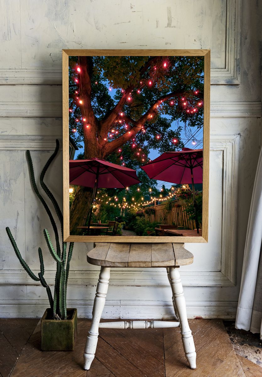 Twilight Garden String Lights Poster. room preview