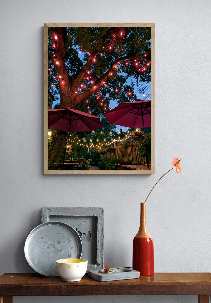 Twilight Garden String Lights Poster. — room view 3