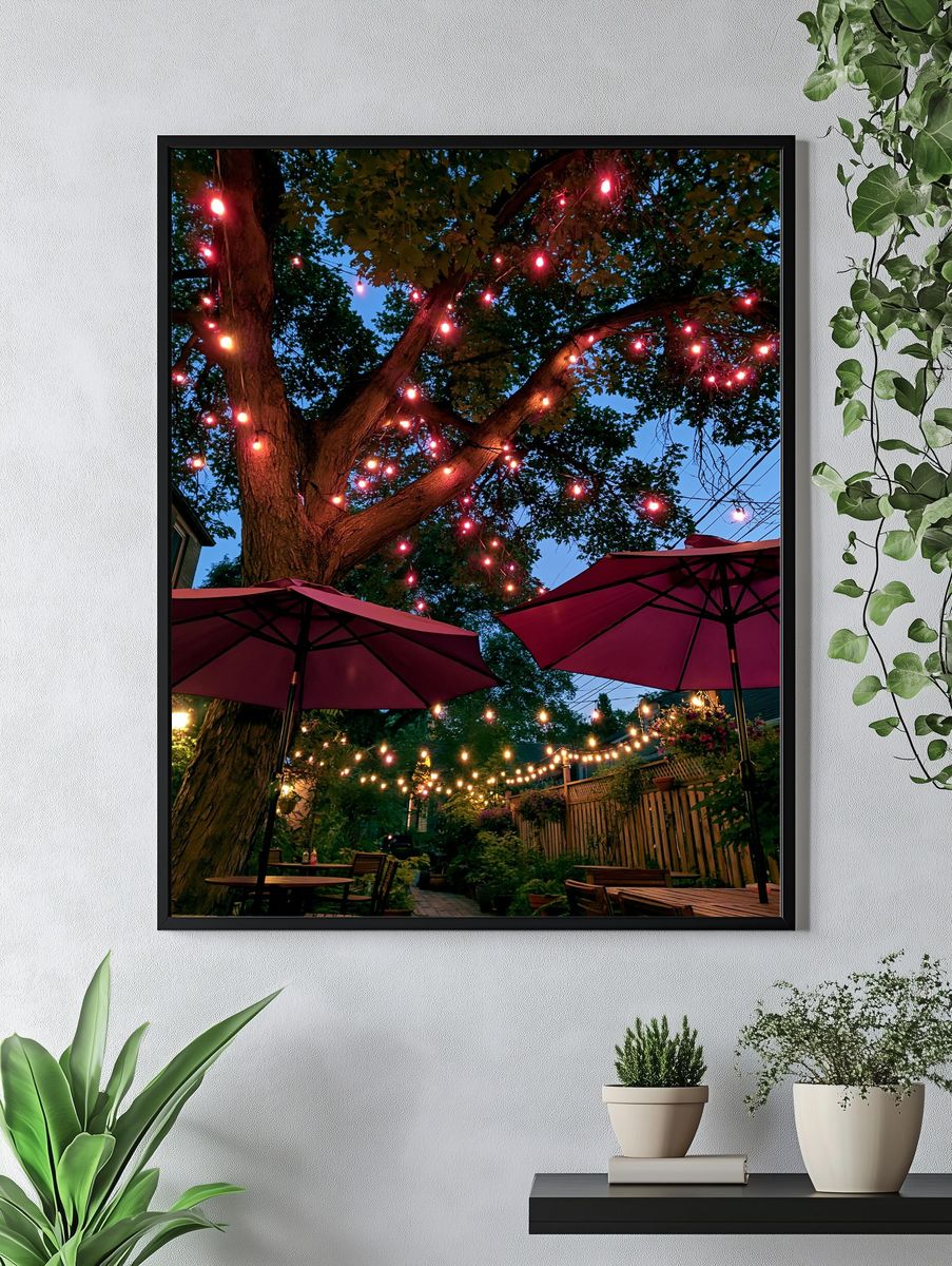 Twilight Garden String Lights Poster. — room view 4