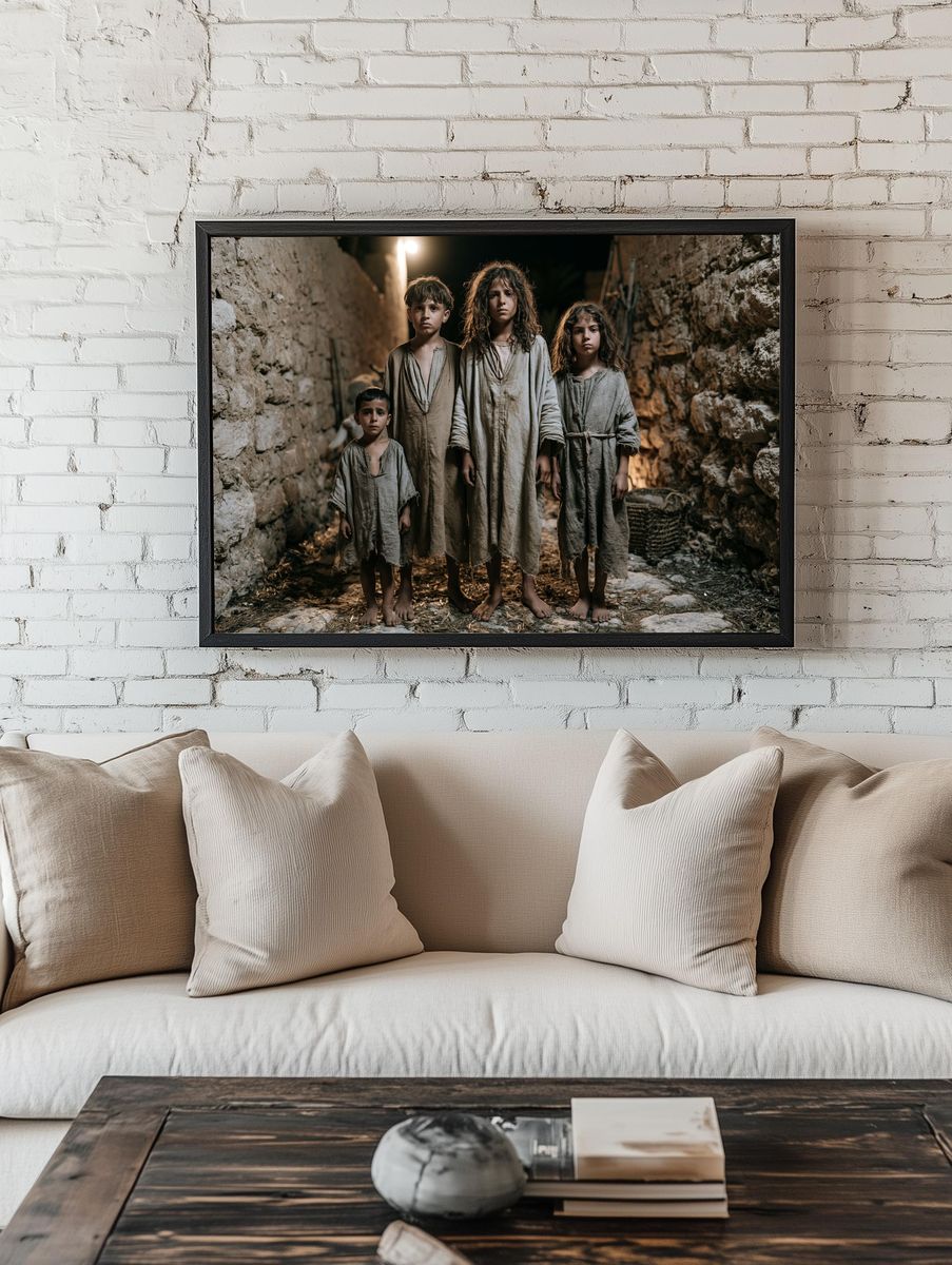 Children in Stone Alley Photography Poster. room preview