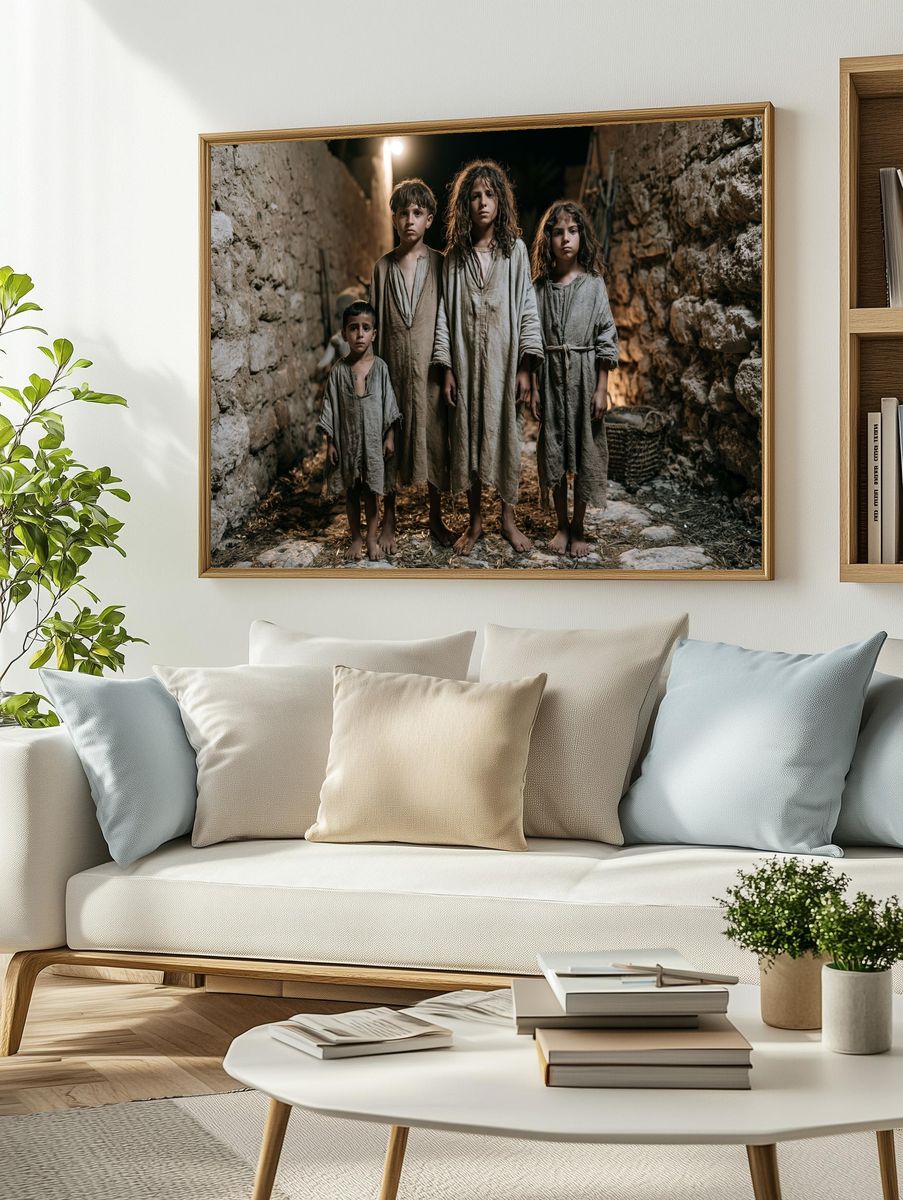Children in Stone Alley Photography Poster. — room view 2