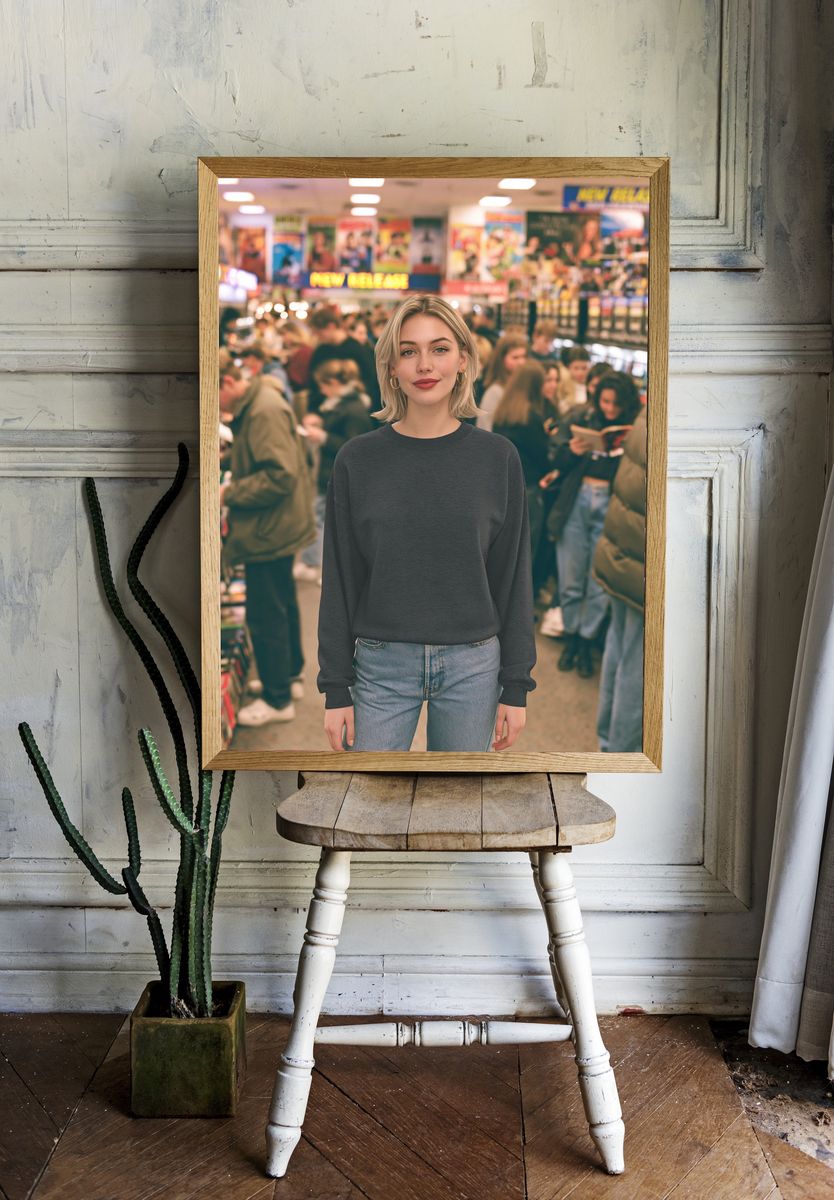 Bookstore Portrait Photography Poster. — room view 1