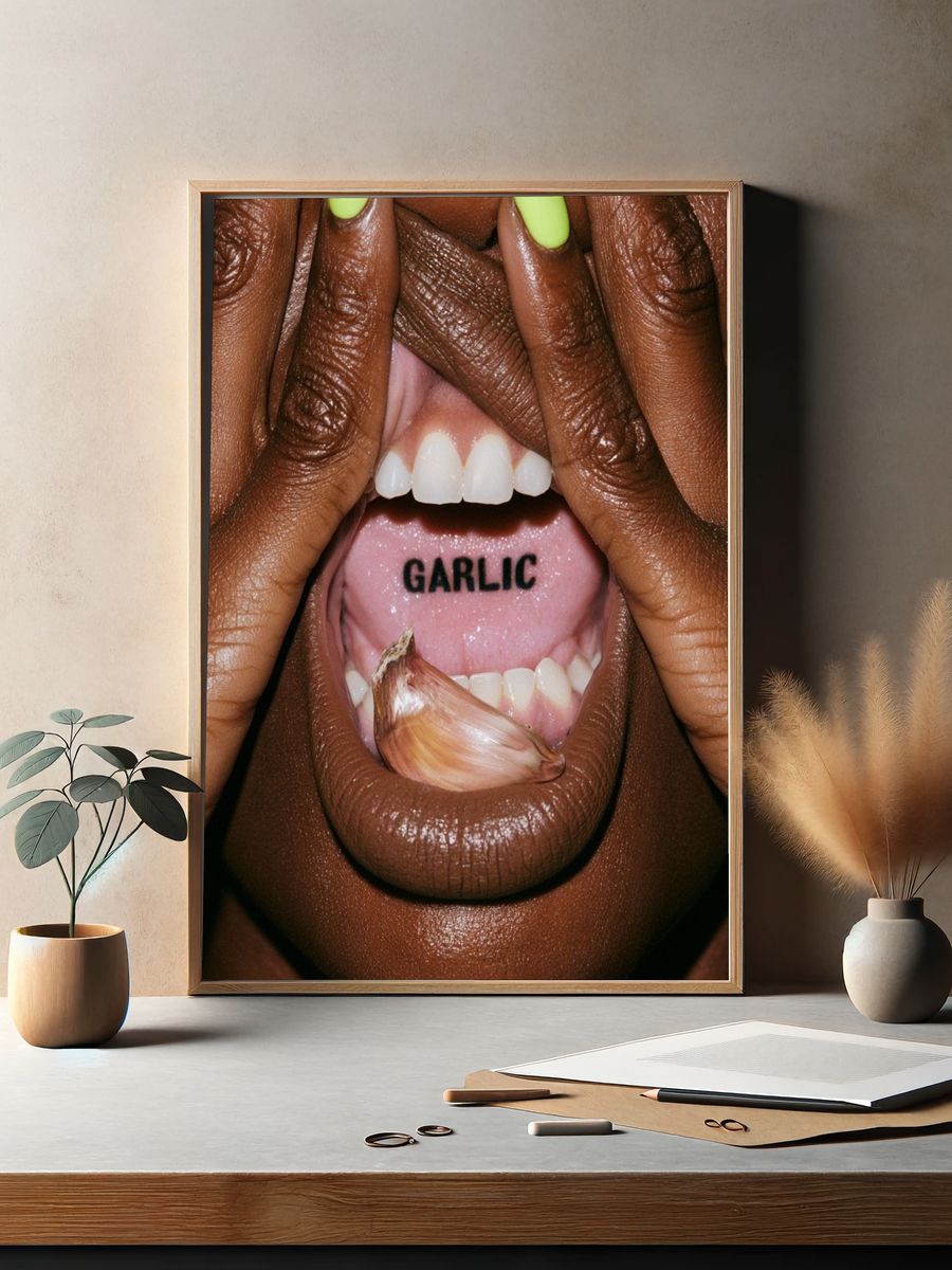 Garlic Tongue Portrait Poster. — room view 2