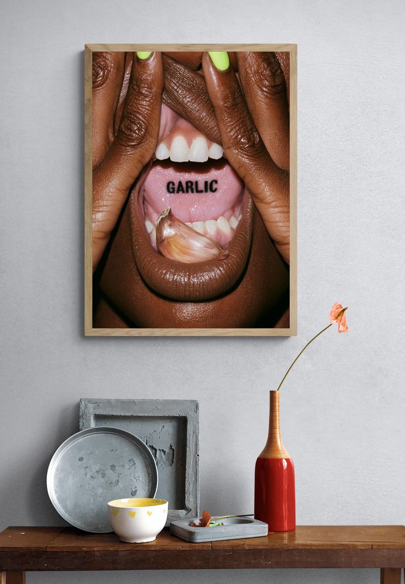 Garlic Tongue Portrait Poster. — room view 3