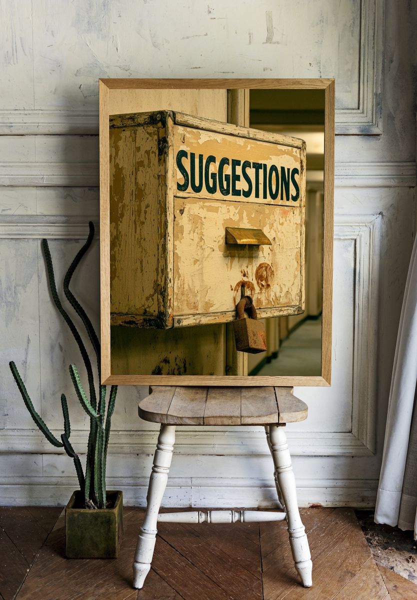 Suggestions Box Vintage Photography Poster. — room view 1