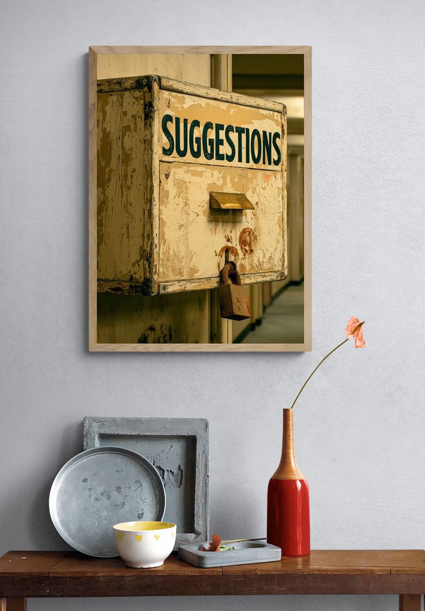 Suggestions Box Vintage Photography Poster. — room view 3