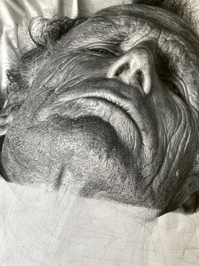 Sleeping Man Portrait Print. poster