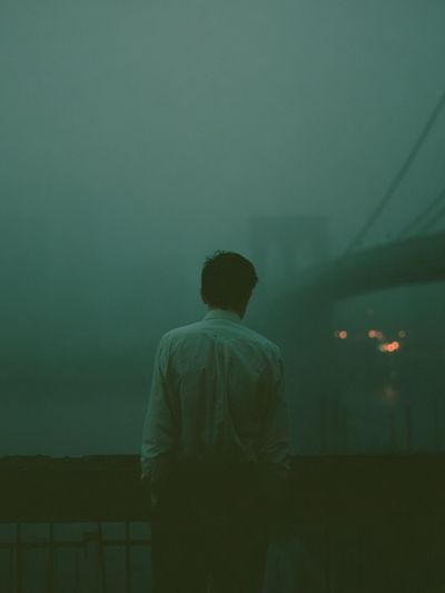 Misty Bridge Silhouette Photography Poster.