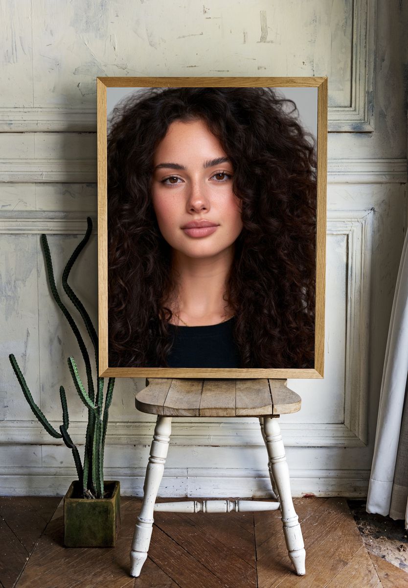 Curly Hair Portrait Photography Poster. room preview