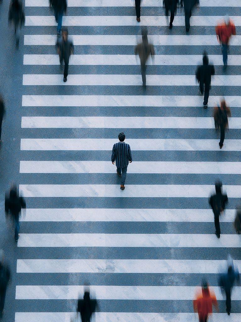 Crosswalk Crowd Motion Photography Poster. poster detail