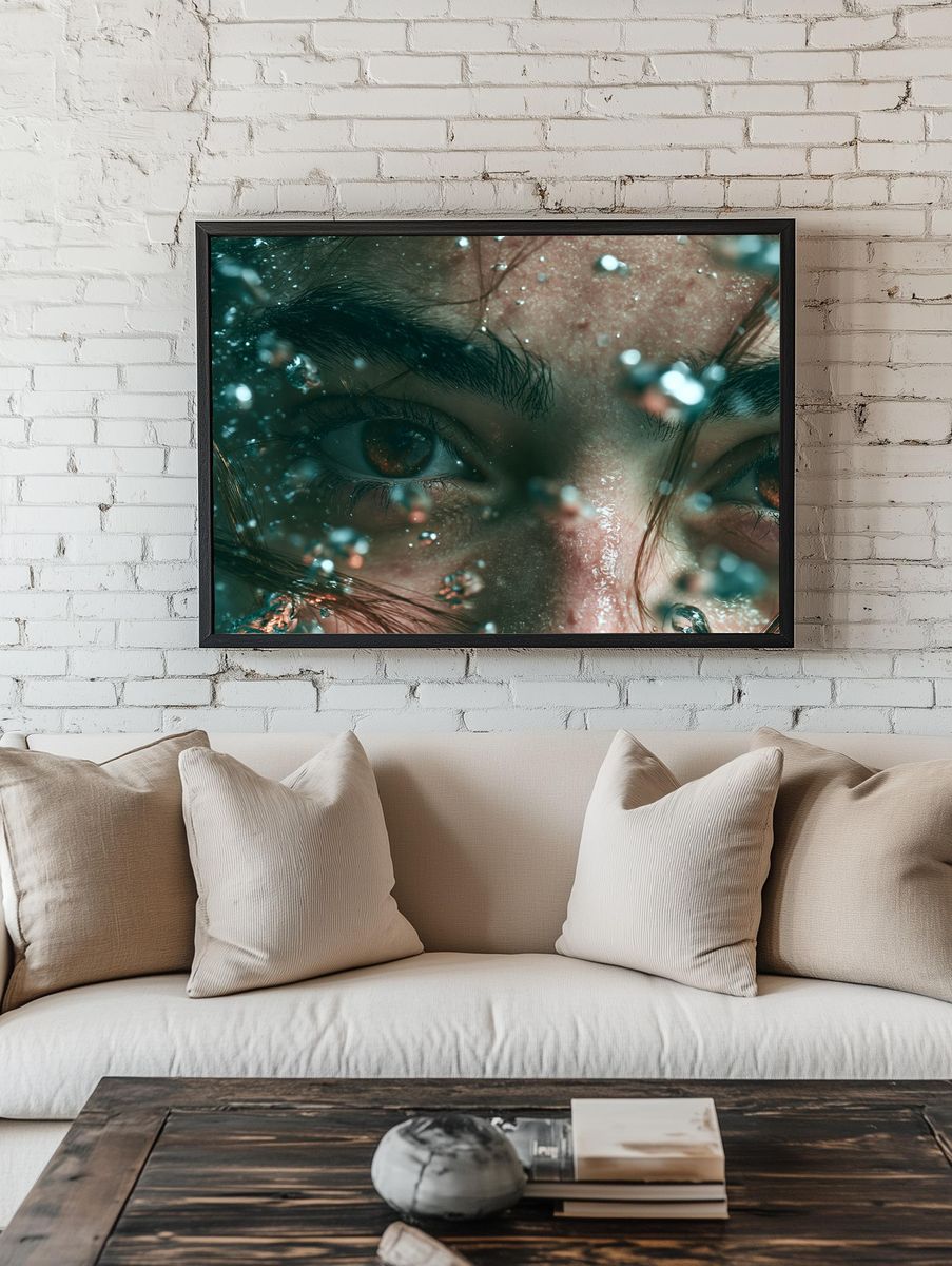 Submerged Eyes Photography Poster. — room view 1