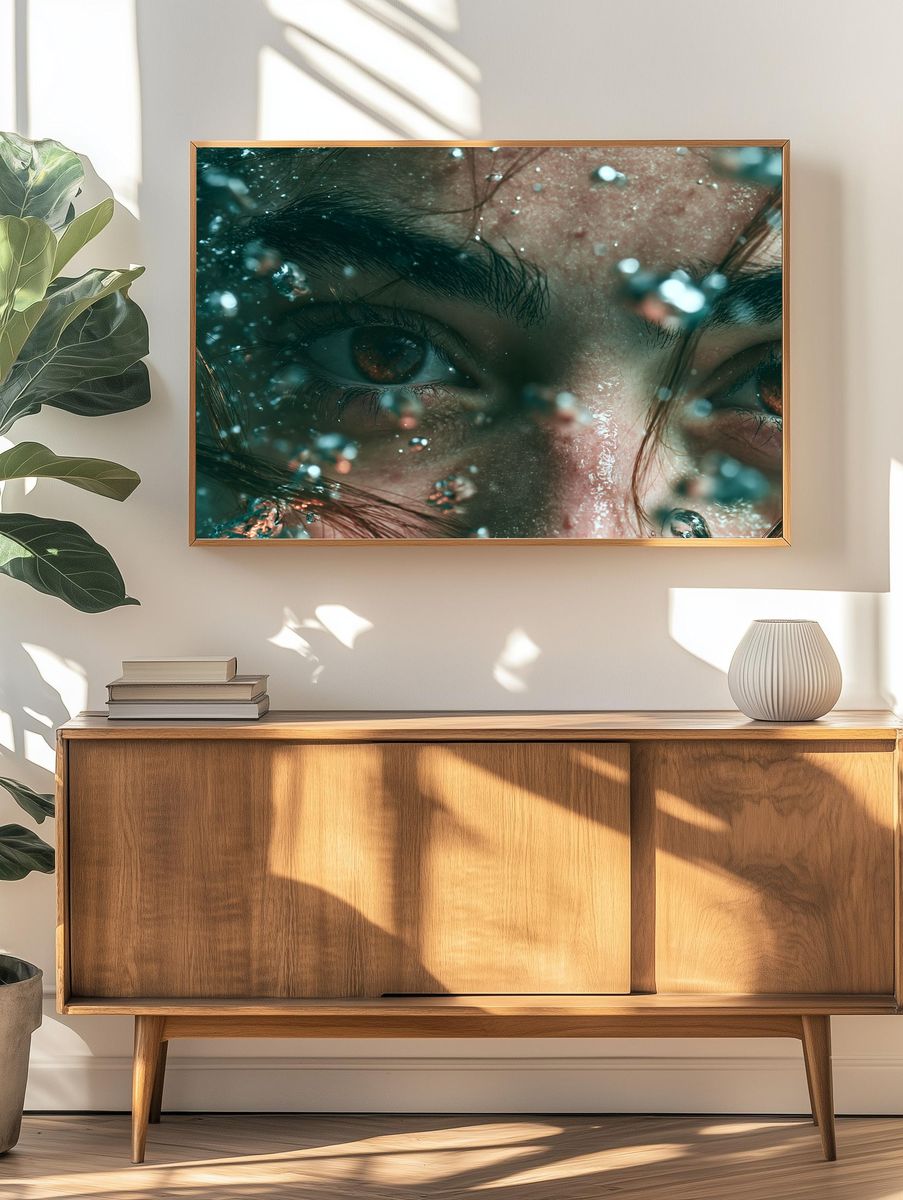 Submerged Eyes Photography Poster. — room view 3
