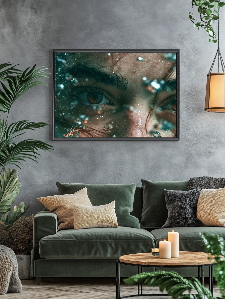 Submerged Eyes Photography Poster. — room view 4