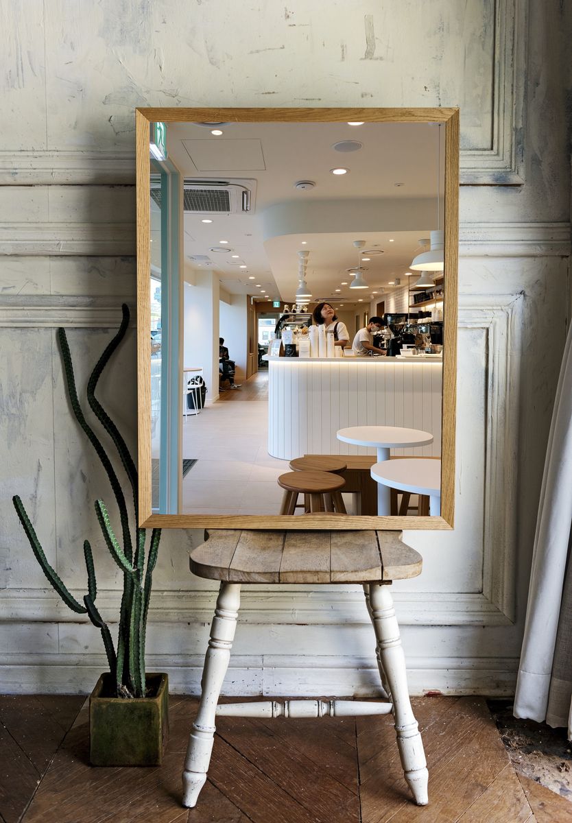 Minimalist Café Interior Photography Poster. — room view 1