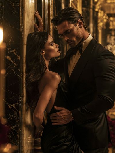 Glamorous Couple Portrait Poster. poster