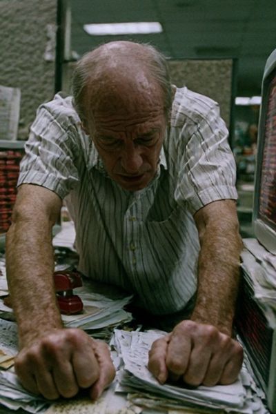 Tense Man at Counter Photography Poster.