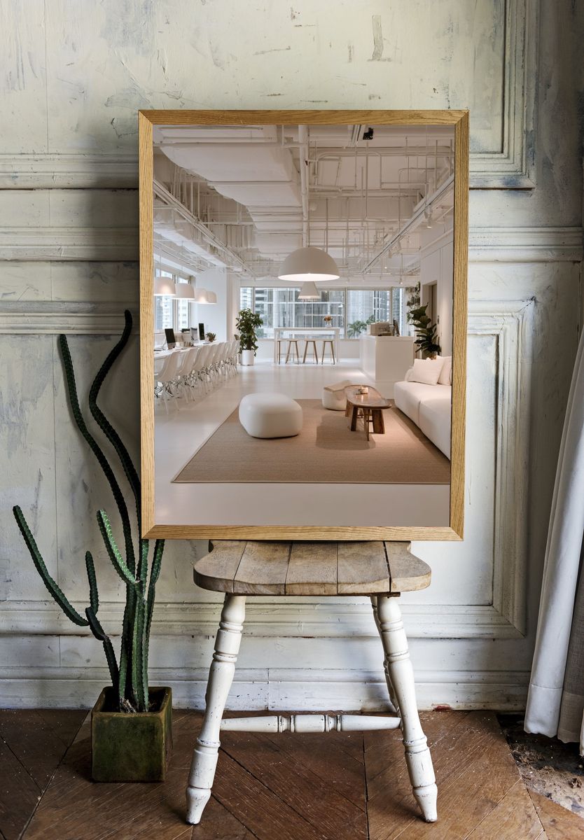 Minimalist White Office Interior Poster. — room view 1