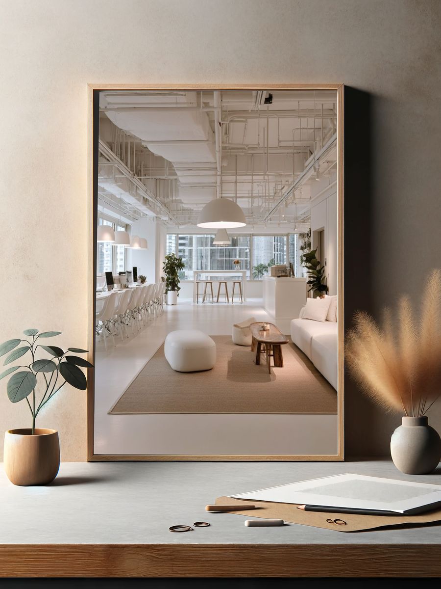 Minimalist White Office Interior Poster. — room view 2