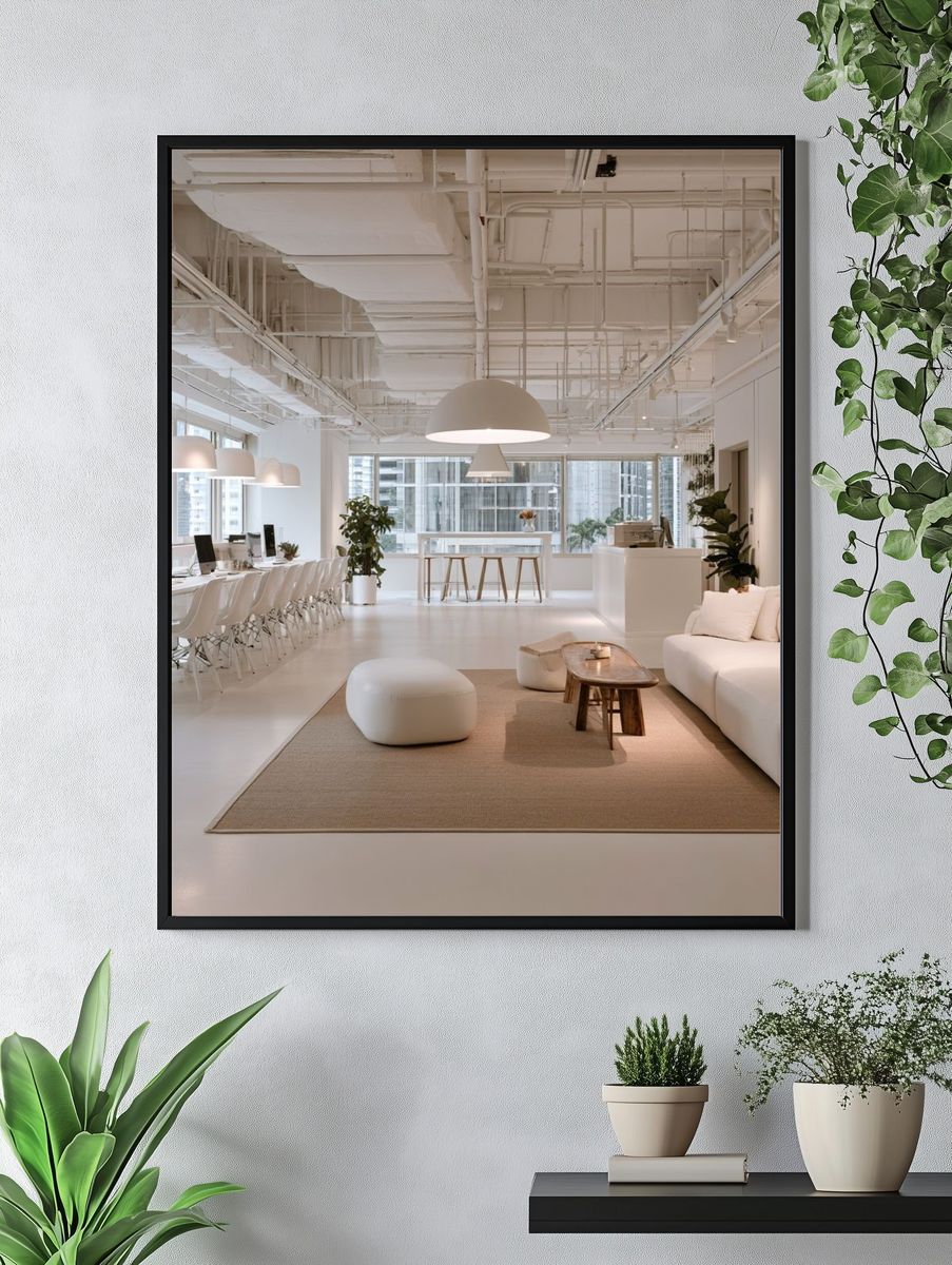 Minimalist White Office Interior Poster. — room view 4