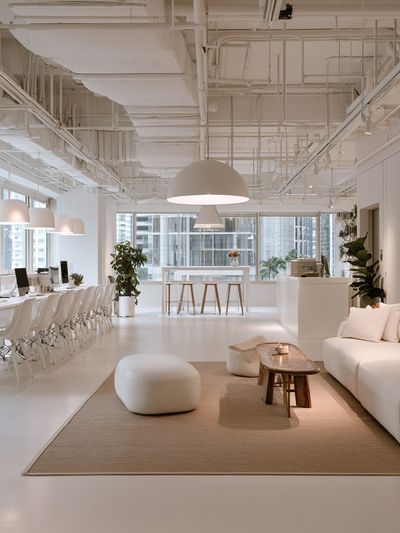 Minimalist White Office Interior Poster.