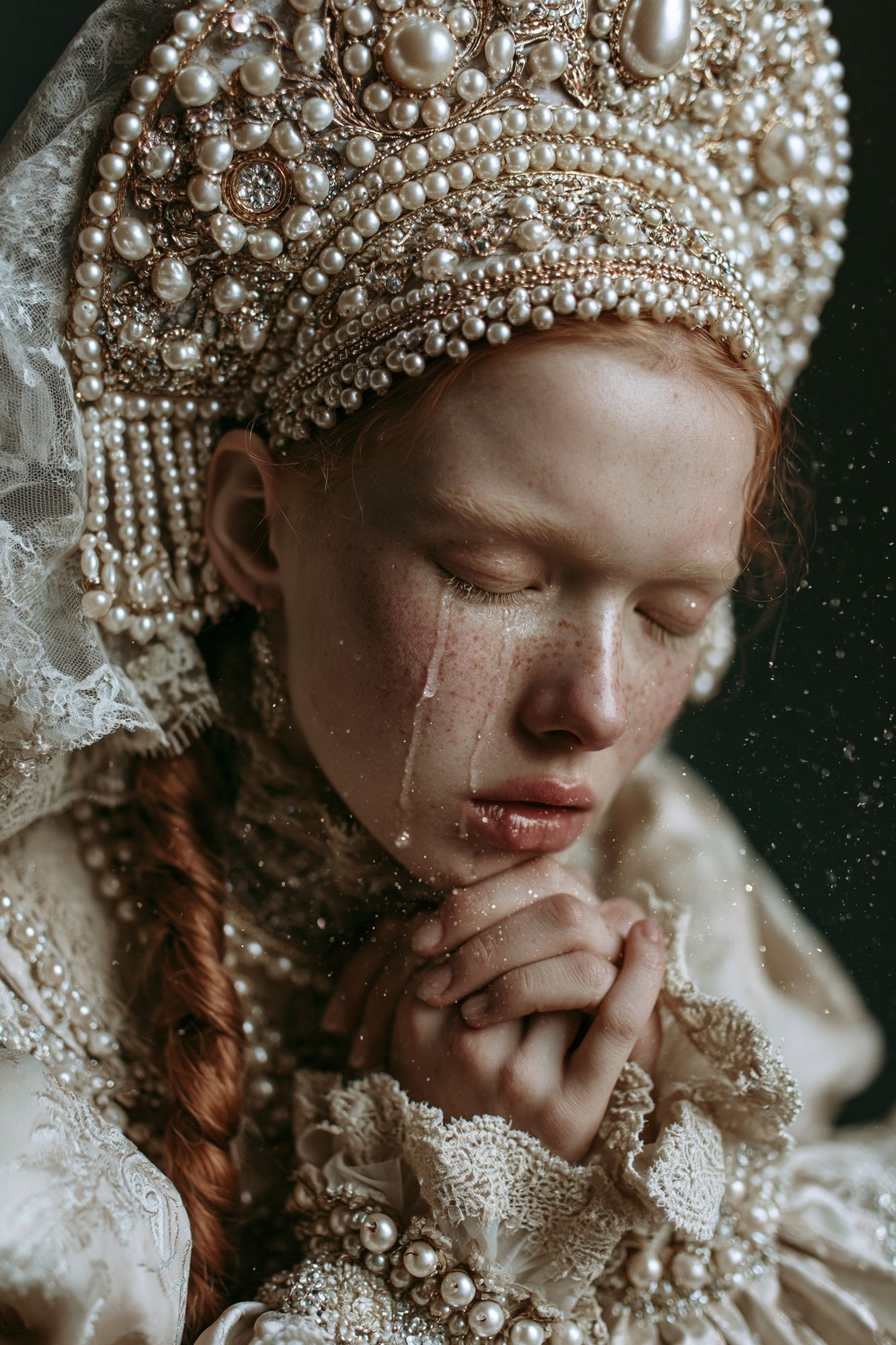 Pearl Crown Portrait Print. poster detail