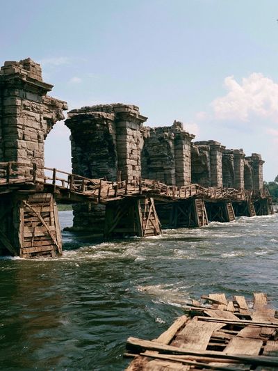 Stone Bridge Ruins Photography Poster.