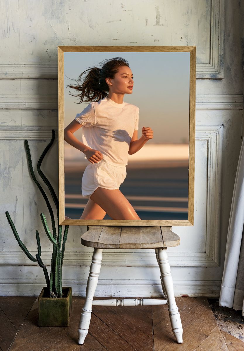 Sunlit Runner Portrait Print. — room view 1