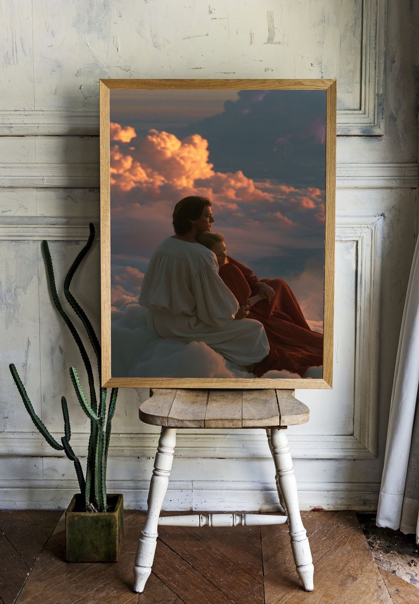 Cloud Kissed Lovers Photography Poster. — room view 1
