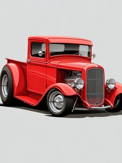 Red Hot Rod Car Photography Poster. poster