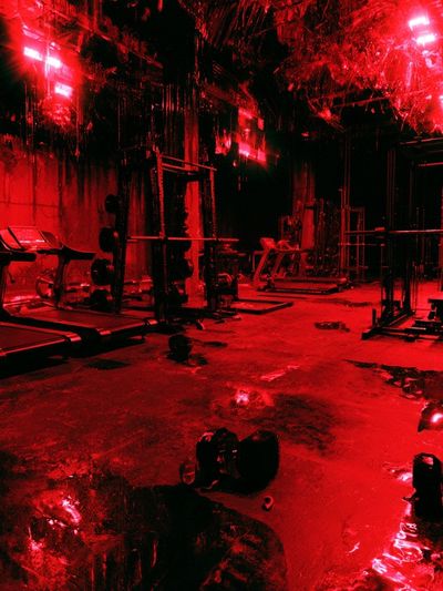 Neon Red Gym Interior Poster.
