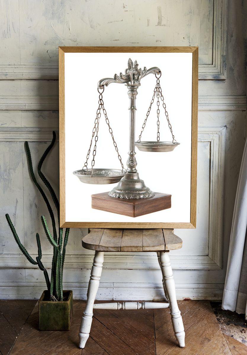 Antique Balance Scale Photography Poster. room preview
