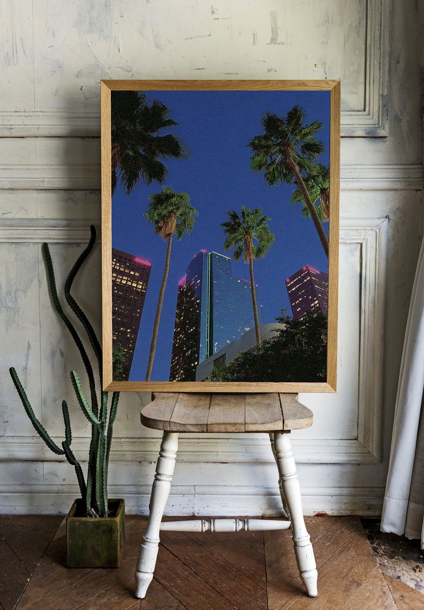 Palm Tree Skyline Photography Poster. room preview