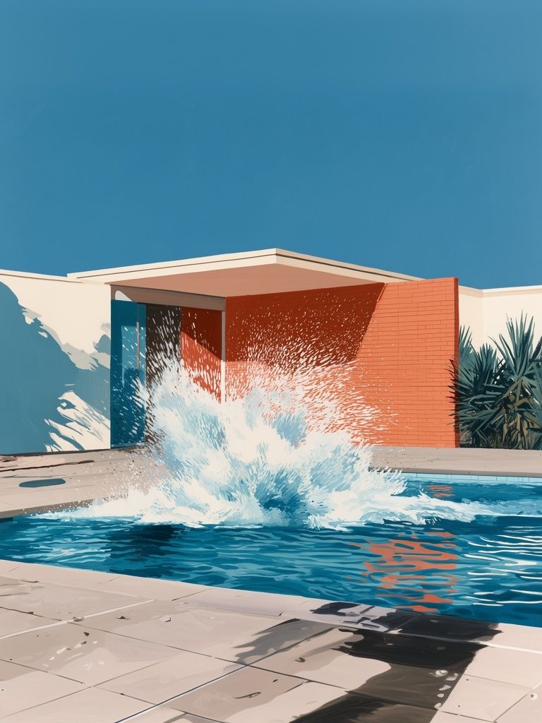 Poolside Splash Photography Poster. poster — photography art