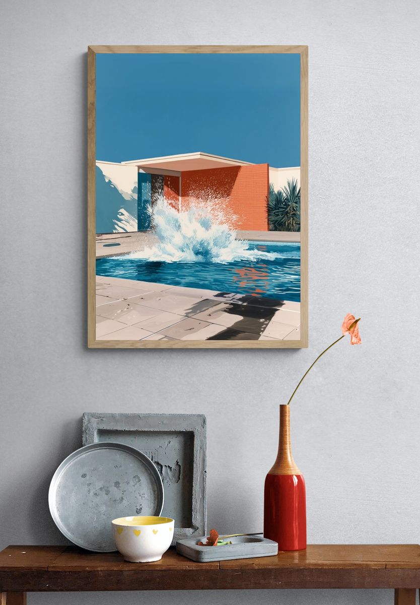 Poolside Splash Photography Poster. — room view 3