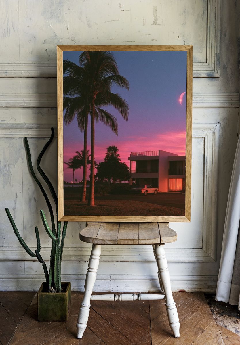 Palm Sunset House Photography Poster. room preview