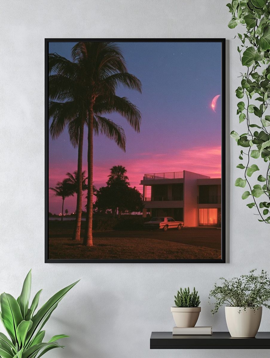 Palm Sunset House Photography Poster. — room view 4