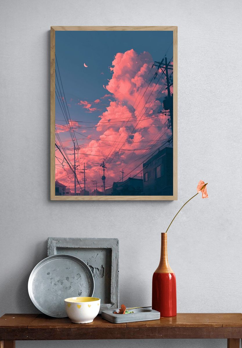 Pink Cloud Street Photography Poster. — room view 3