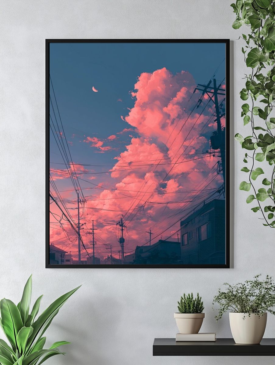 Pink Cloud Street Photography Poster. — room view 4