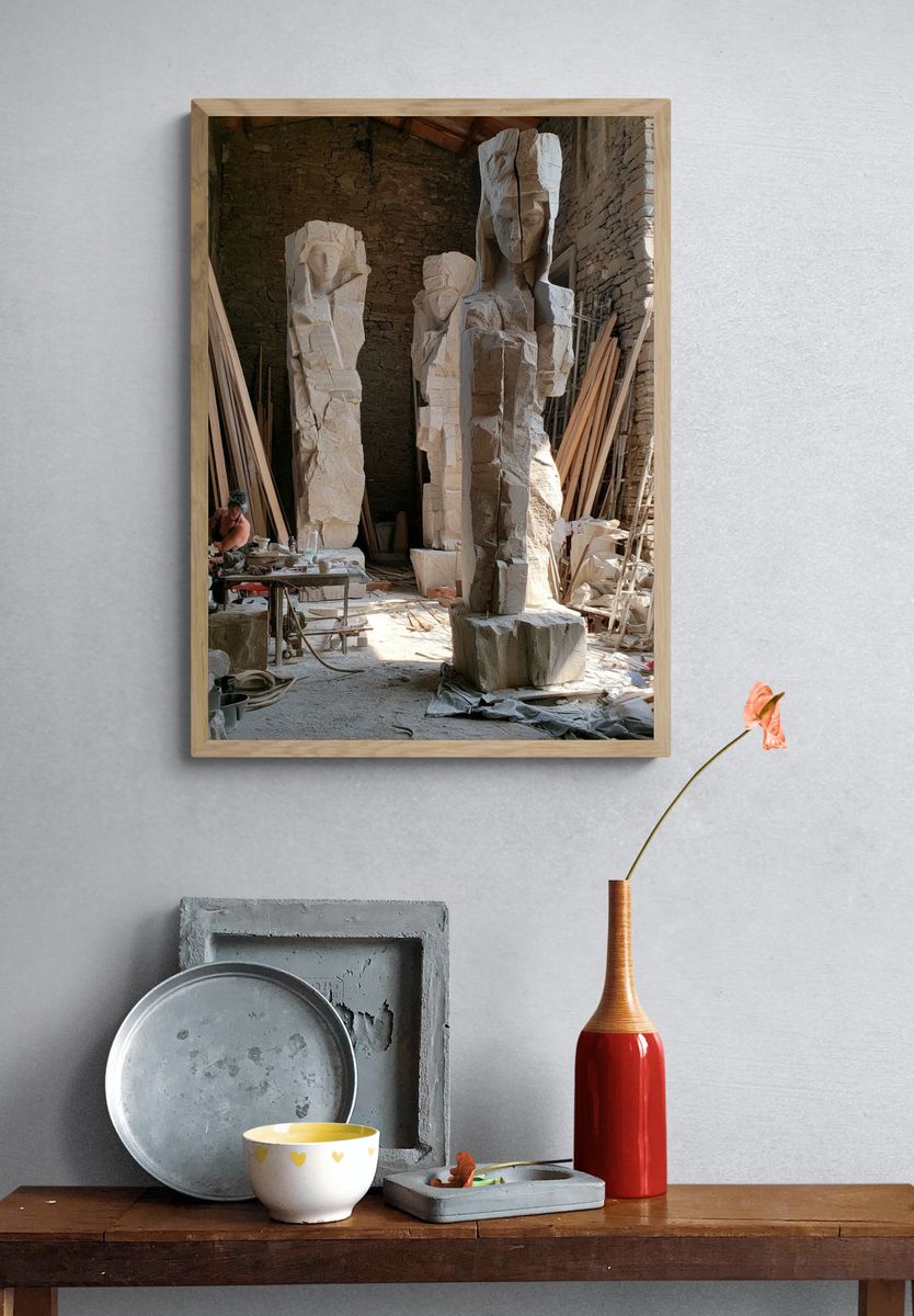 Stone Sculptor Workshop Photography Poster. — room view 3