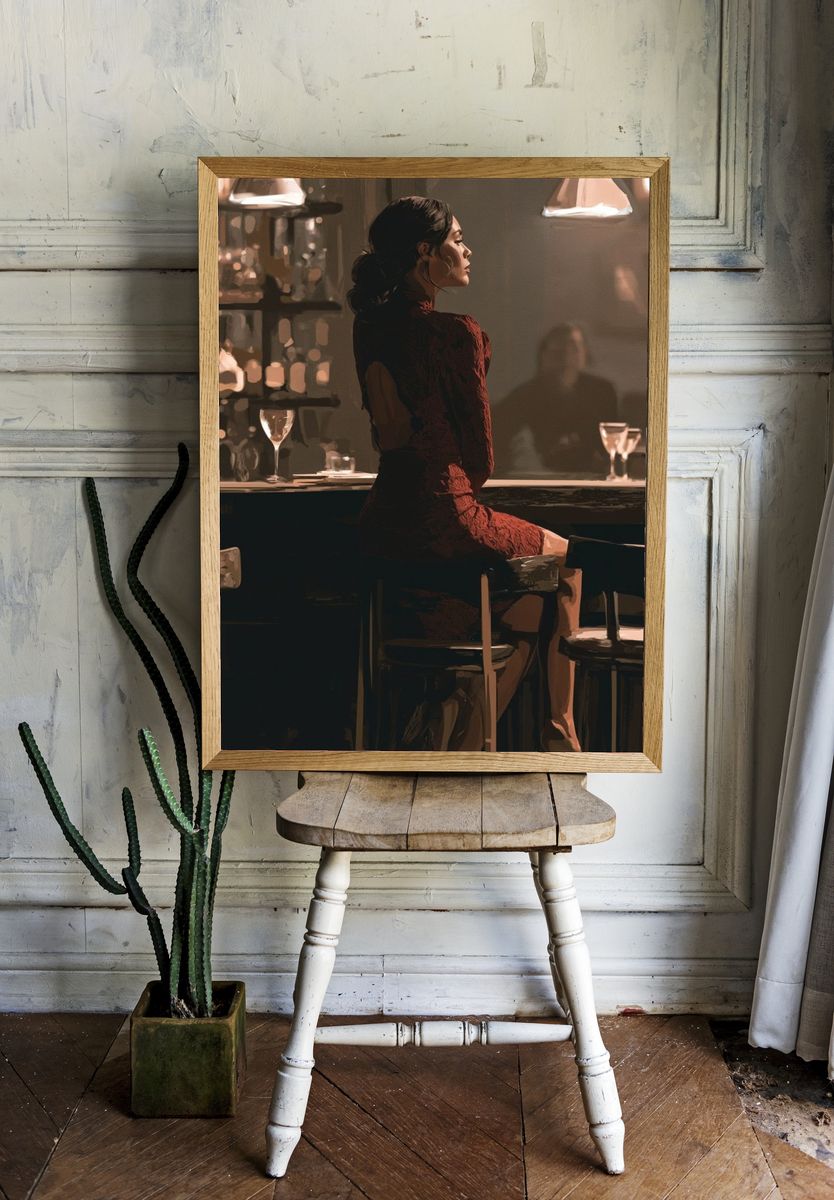 Elegant Bar Portrait Print. room preview