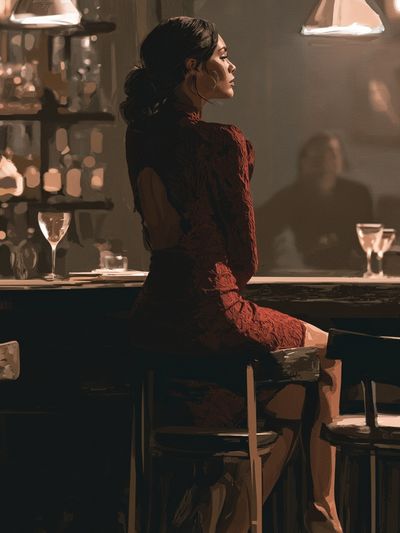 Elegant Bar Portrait Print.
