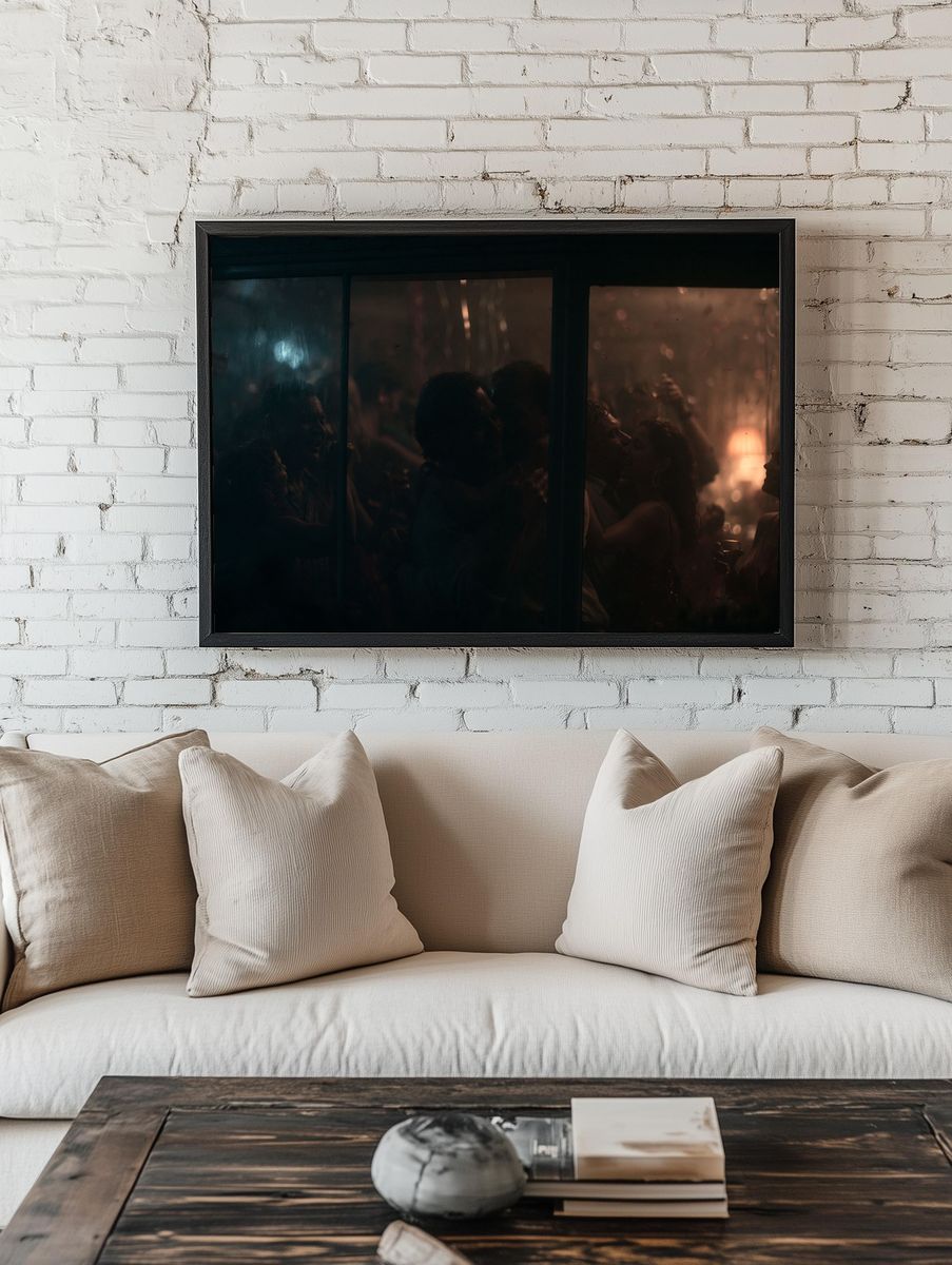 Rainy Window Couple Photography Poster. room preview
