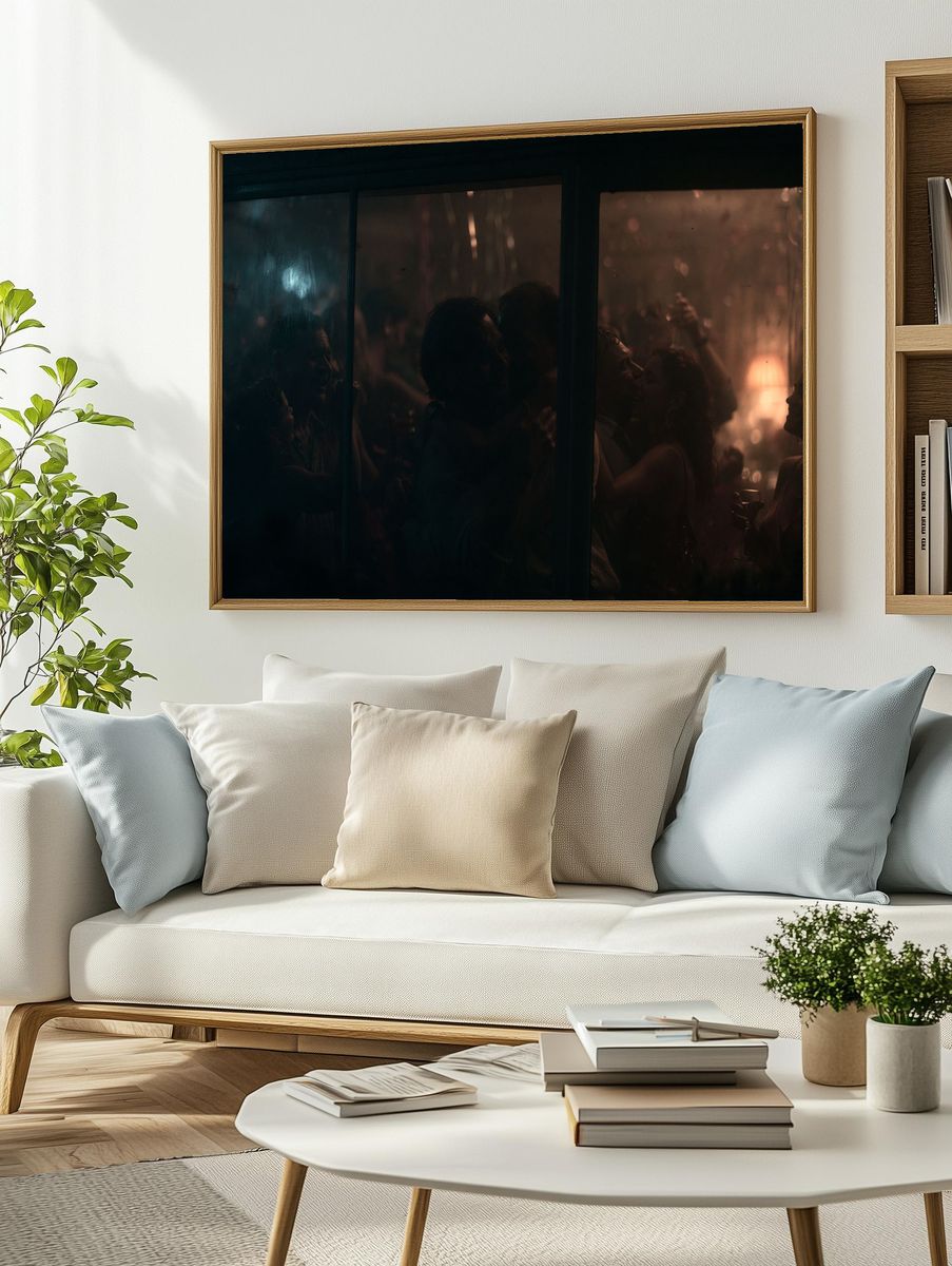 Rainy Window Couple Photography Poster. — room view 2