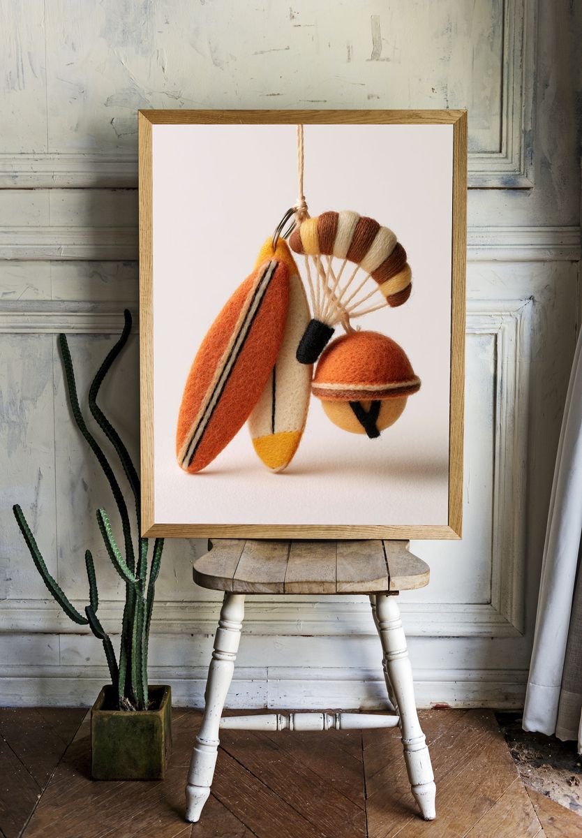 Felt Surfboard Ornament Photography Poster. — room view 1