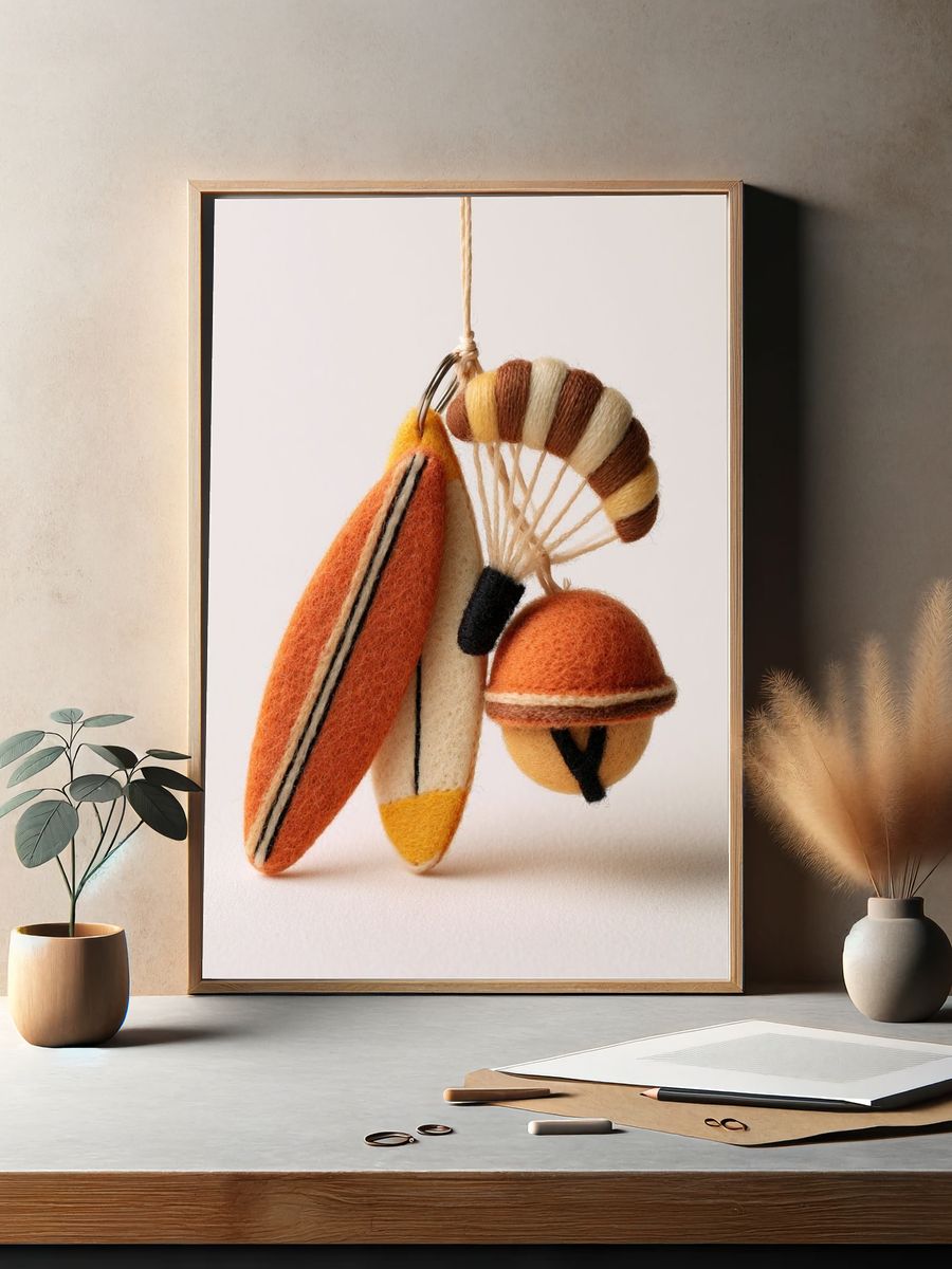Felt Surfboard Ornament Photography Poster. — room view 2