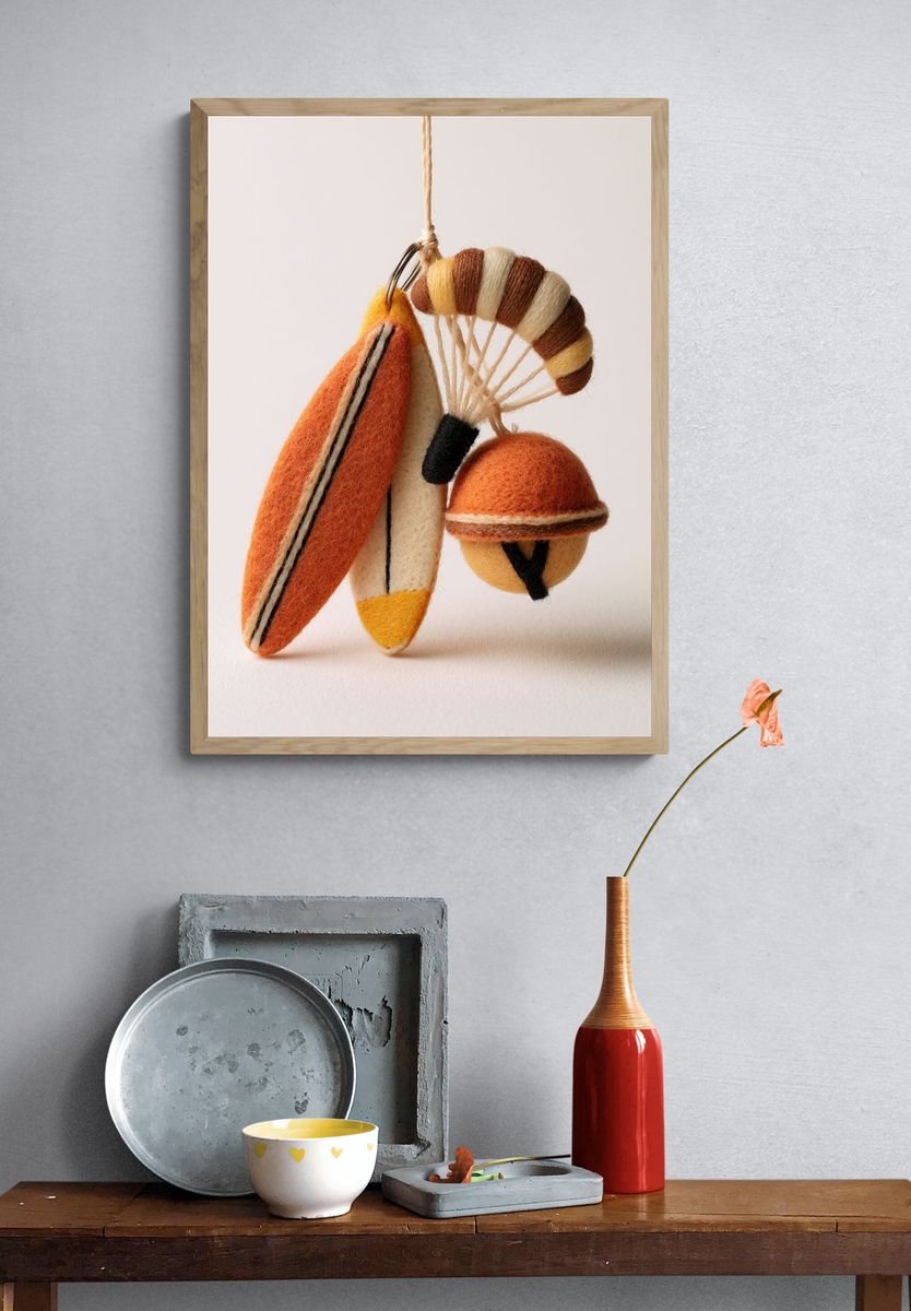 Felt Surfboard Ornament Photography Poster. — room view 3